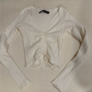 White Fox Boutique White Ruched Top